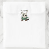 うさぎ。ヘリコプターパイロット。シール! ラウンドシール (バッグ)