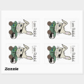 うさぎ。ヘリコプターパイロット。 長方形シール (シート)