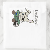 うさぎ。ヘリコプターパイロット。 長方形シール (バッグ)