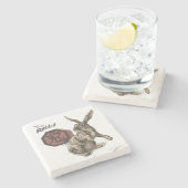 うさぎ〔占星術の〕十二宮図動物中国の芸術の年 ストーンコースター (横)