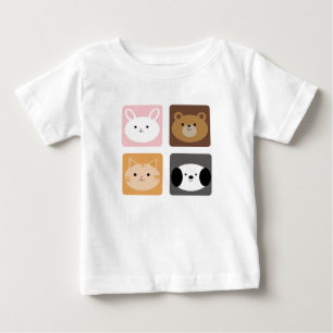 うさぎ、犬、猫、クマ ベビーTシャツ