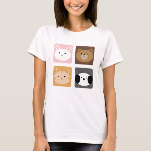 うさぎ、犬、猫、クマ Tシャツ