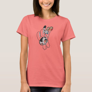 うさぎ+猫の飛躍Tシャツ Tシャツ