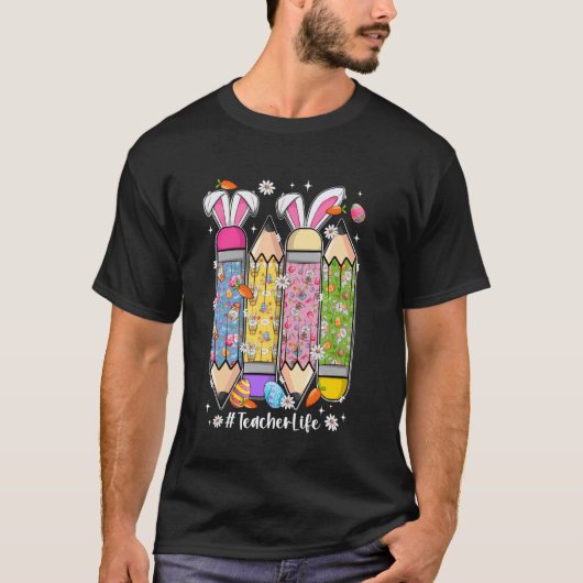 うさ耳キュート教師ライフ鉛筆 Ea Tシャツ (正面)