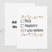 うざいお腹が減ってイライラしたクリスマスリスト シーズンカード (正面/裏面)