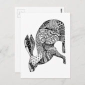 うずくまるウサギ ポストカード (正面/裏面)