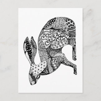 うずくまるウサギ ポストカード