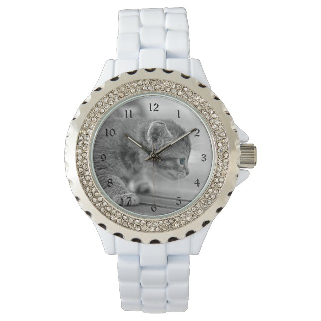 うずくまる子猫 腕時計 (正面)