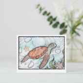 うずまきのカメ ポストカード (スタンド正面)