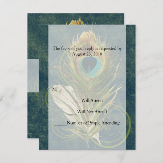 うずまきピーコックフィーバー - クリックしてマッチングセットを表示 - 出欠カード (正面/裏面)