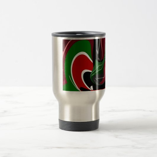 うずまくケニア国旗:現代のモチーフアート トラベルマグ (中央)