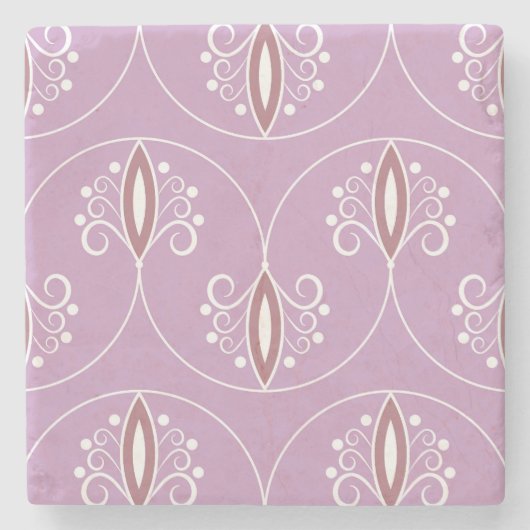 うずまく優雅さ: ヴィンテージ幾何学模様 ストーンコースター (正面)