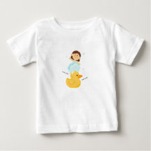 うずらと女の子のベビーTシャツ