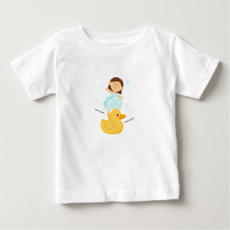 うずらと女の子のベビーTシャツ ベビーTシャツ