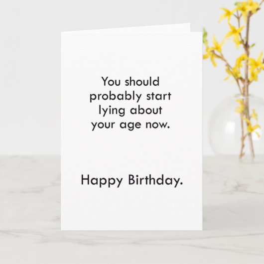 うそをつくおもしろい誕生日カード カード (黄色い花)