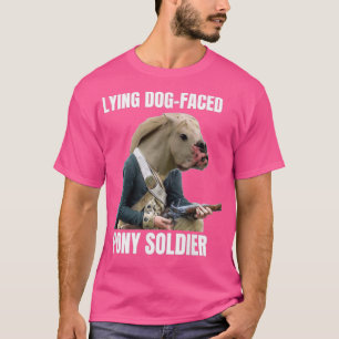 うそ犬はポニーの兵士に直面した Tシャツ