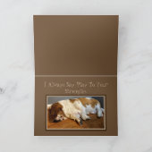 うたた寝のバセット犬の"ちょうどので"挨拶状 カード (内部)