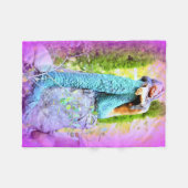 うたた寝の人魚のフリースブランケット フリースブランケット (正面(横))