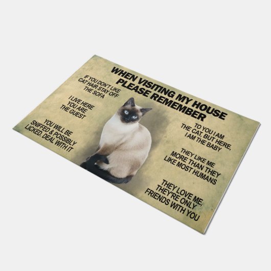 うちに来たら、猫を思い出してカスタムください ドアマット (アングル)