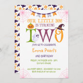 うちのちびちゃん2歳になるよ！ハロウィンの2歳誕生日 招待状 (正面/裏面)