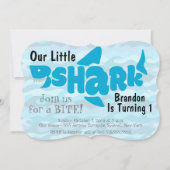 うちのサメちゃん1歳の誕生日パーティーにお越しください 招待状 (正面)
