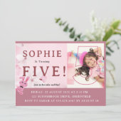 うちのスイートバニープリンセスが5歳に！パーティーのお誘い 招待状 (スタンド正面)