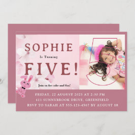 うちのスイートバニープリンセスが5歳に！パーティーのお誘い 招待状