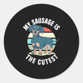うちのソーセージの犬が一番かわいい ラウンドシール
