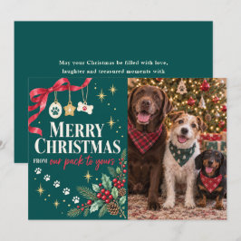うちのパックからあなたのパックへ 犬のクリスマスフォト シーズンカード