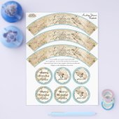 うちのフェアリー・プリンセス、女の子の誕生日ケーキのラッピング チラシ (シングル)