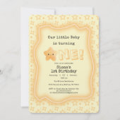 うちのベイビー、１歳のキュートなスターに変身！ ファーストバースデー 招待状 (正面)
