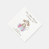うちの子さる　一歳の誕生日 スタンダードカクテルナプキン (角)