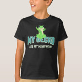 うちの子ヤモリが宿題を食べちゃったよ キッズTシャツ Tシャツ (正面)