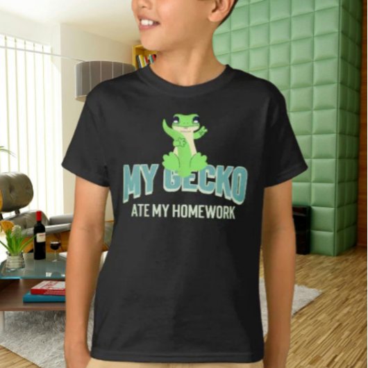 うちの子ヤモリが宿題を食べちゃったよ キッズTシャツ Tシャツ