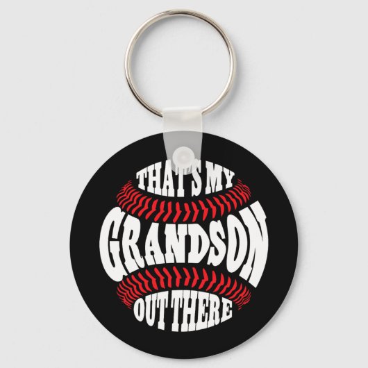 うちの孫が野球のおばあちゃんの母の日 キーホルダー (正面)