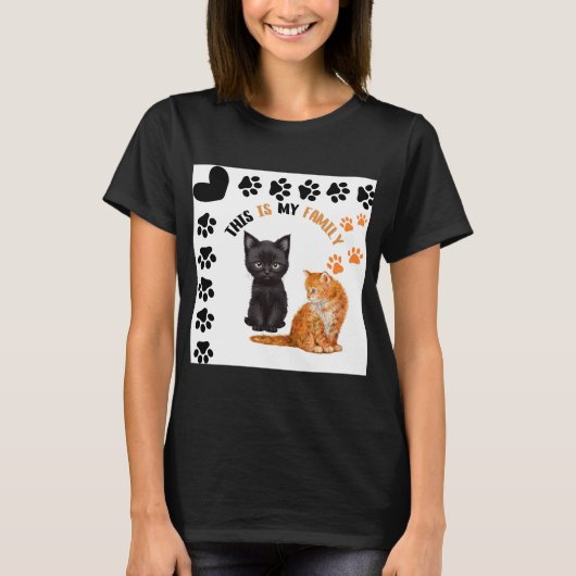 うちの家族の猫たち Tシャツ (正面)