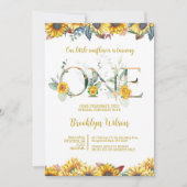 うちの小さなひまわりちゃんが１歳に 招待状 (正面)