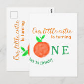 うちの小さなオレンジちゃん 1歳の誕生日 シトラス フルーツ ポストカード (正面/裏面)