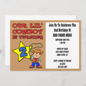 うちの小さなカウボーイが2歳に 招待状 (正面/裏面)