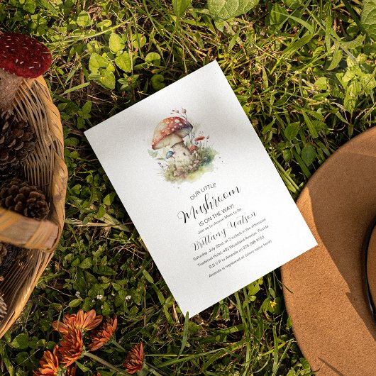 うちの小さなキノコちゃんがやってくる!ベイビーシャワー 招待状