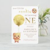 うちの小さなクッキーが1歳に！とってもキュートな1歳誕生日 招待状 (スタンド正面)
