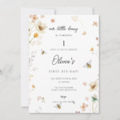 うちの小さなハチの誕生日、ハチの赤ちゃんは1歳 招待状 (正面)