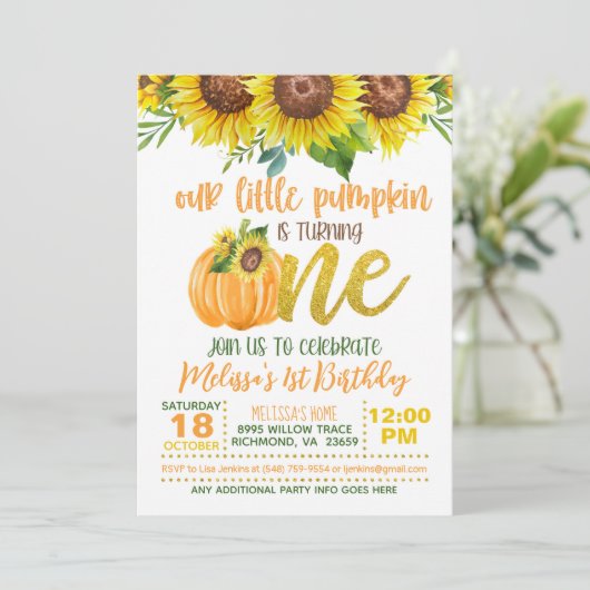 うちの小さなパンプキン（ひまわり）が1歳に  招待状 (スタンド正面)