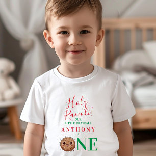 うちの小さなミートボールは1歳の誕生日パーティー トドラーTシャツ