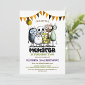 うちの小さなモンスターの2歳の誕生日パーティー 招待状 (スタンド正面)