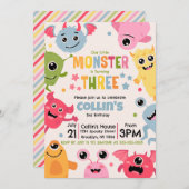 うちの小さなモンスターは3歳になる 招待状 (正面/裏面)
