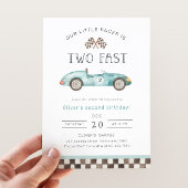 うちの小さなレーサーは2さい！速すぎる！レースカーの2歳誕生日 招待状