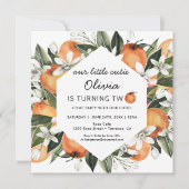 うちの小さな可愛い子が2歳に! 2歳の誕生日パーティー 招待状 (正面)