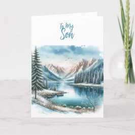 うちの息子に井戸のカードを渡す サンキューカード