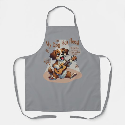 うちの犬はフリーズウクレレのチューニング曲を持っている エプロン (正面)